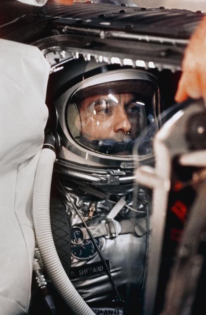 NASA image: View of Astronaut Alan Shepard inside the Freedom 7 capsule