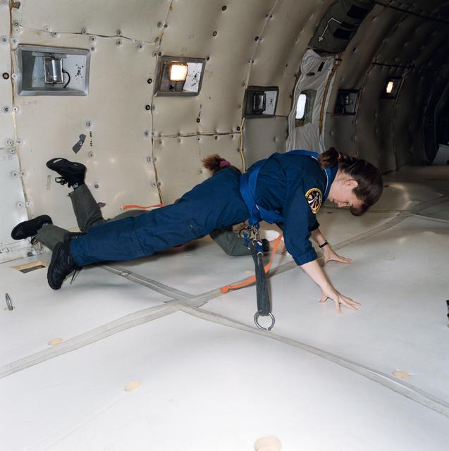 NASA image: Astronaut Catherine G. Coleman aboard KC-135 aircraft