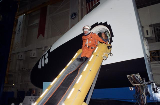 NASA image: Cosmonaut Strekalov during emergency egress training at JSC