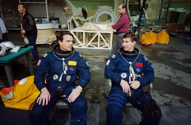 NASA image: Astronauts Henricks and Kregel take a break during training at WETF