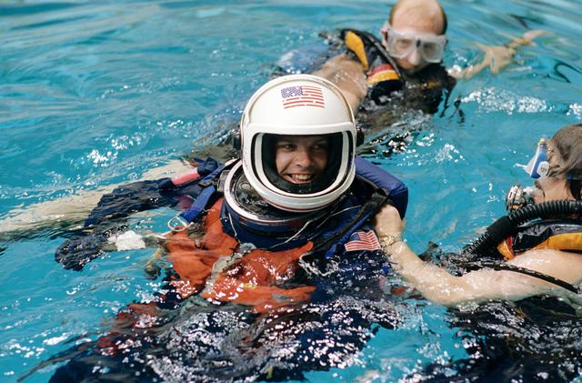 NASA image: Astronaut Kevin Kregel during bailout training in WETF