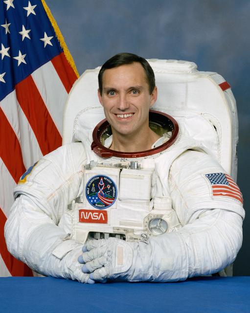 NASA image: Portrait of astronaut Carl E. Walz in his EMU