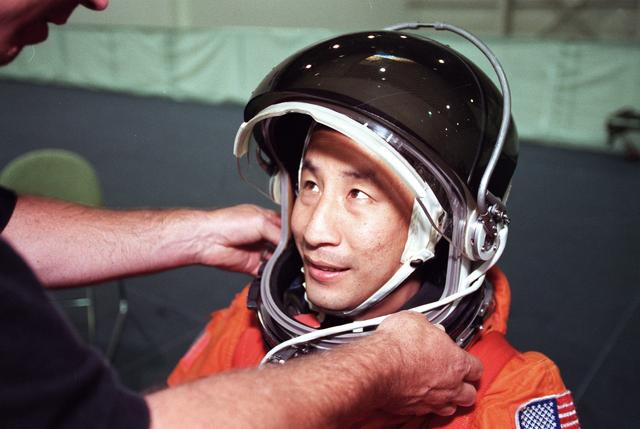 NASA image: STS-101 preflight water survival bailout training at the NBL