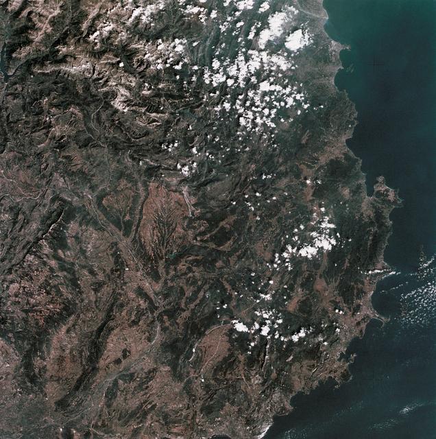 NASA image: View of Mediterranean coastal area of southeastern France