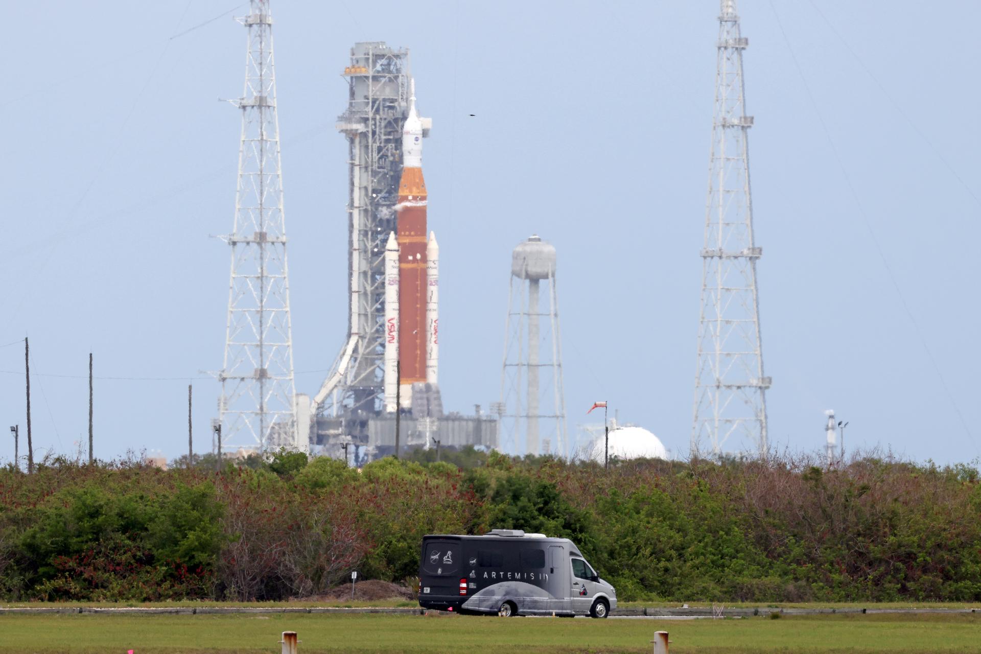 The Artemis II astronauts make their way to the SLS (Space Launch System) rocket at Launch Complex 39B on April 1, 2026, at NASA’s Kennedy Space Center in Florida. Artemis II is the first crewed mission of the agency’s Artemis campaign. The mission will send NASA astronauts Reid Wiseman, Victor Glover, and Christina Koch and CSA (Canadian Space Agency) astronaut Jeremy Hansen on an approximately 10-day journey around the Moon and back to Earth. Image credit: NASA/Michael DeMocker