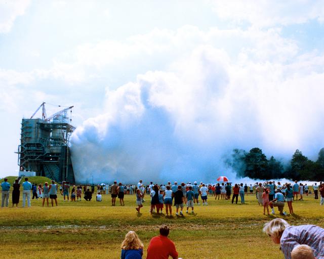 NASA image: Space Shuttle Main Engine Public Test Firing