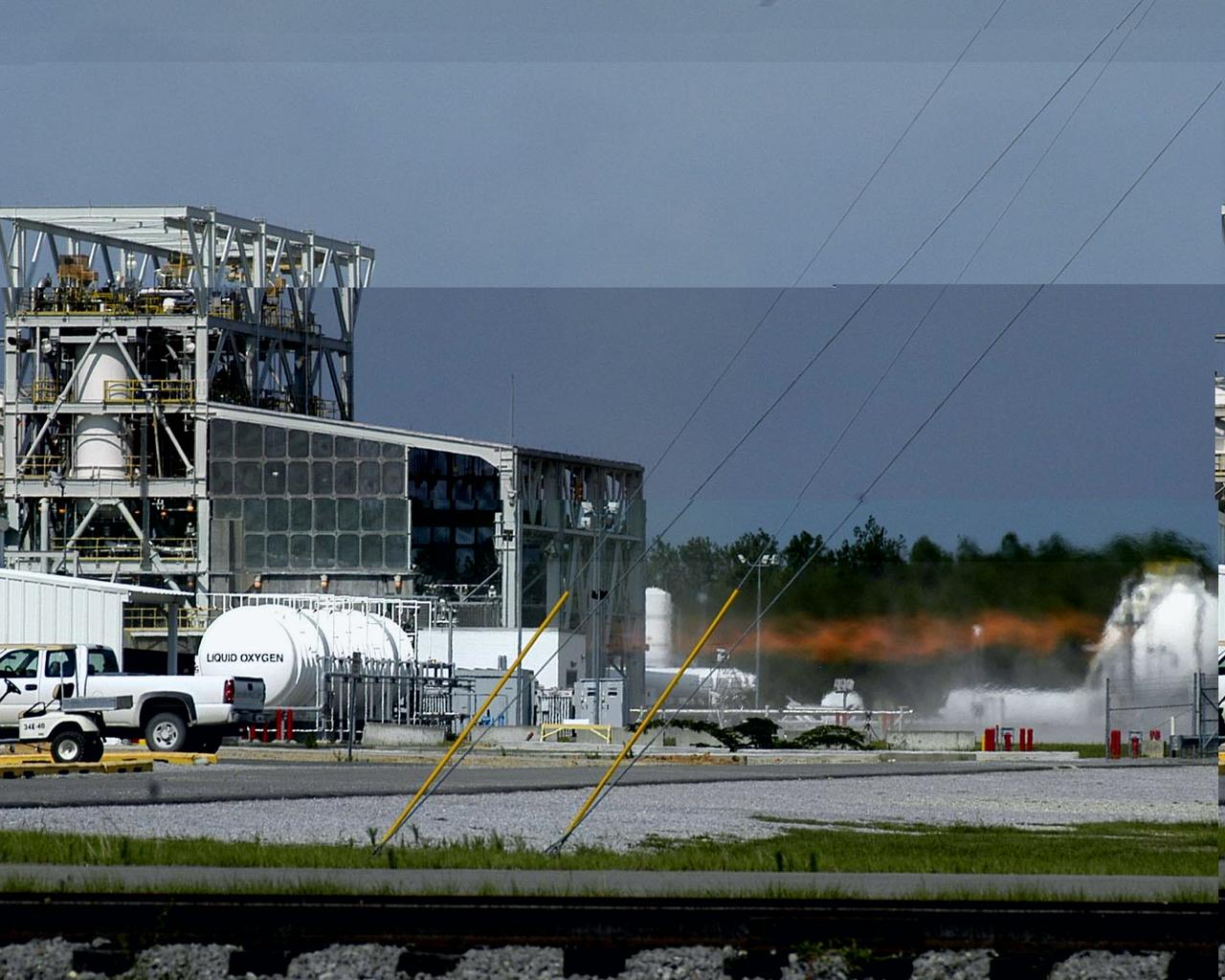 The Integrated Powerhead Demonstration engine was fired at 100 percent power for the first time July 12, 2006 at NASA Stennis Space Center's E Test Complex. The IPD, which can generate about 250,000 pounds of thrust, is a reusable engine system whose technologies could one day help Americans return to the moon, and travel to Mars and beyond. The IPD engine has been designed, developed and tested through the combined efforts of Pratt & Whitney Rocketdyne and Aerojet, under the direction of the Air Force Research Laboratory and NASA's Marshall Space Flight Center.