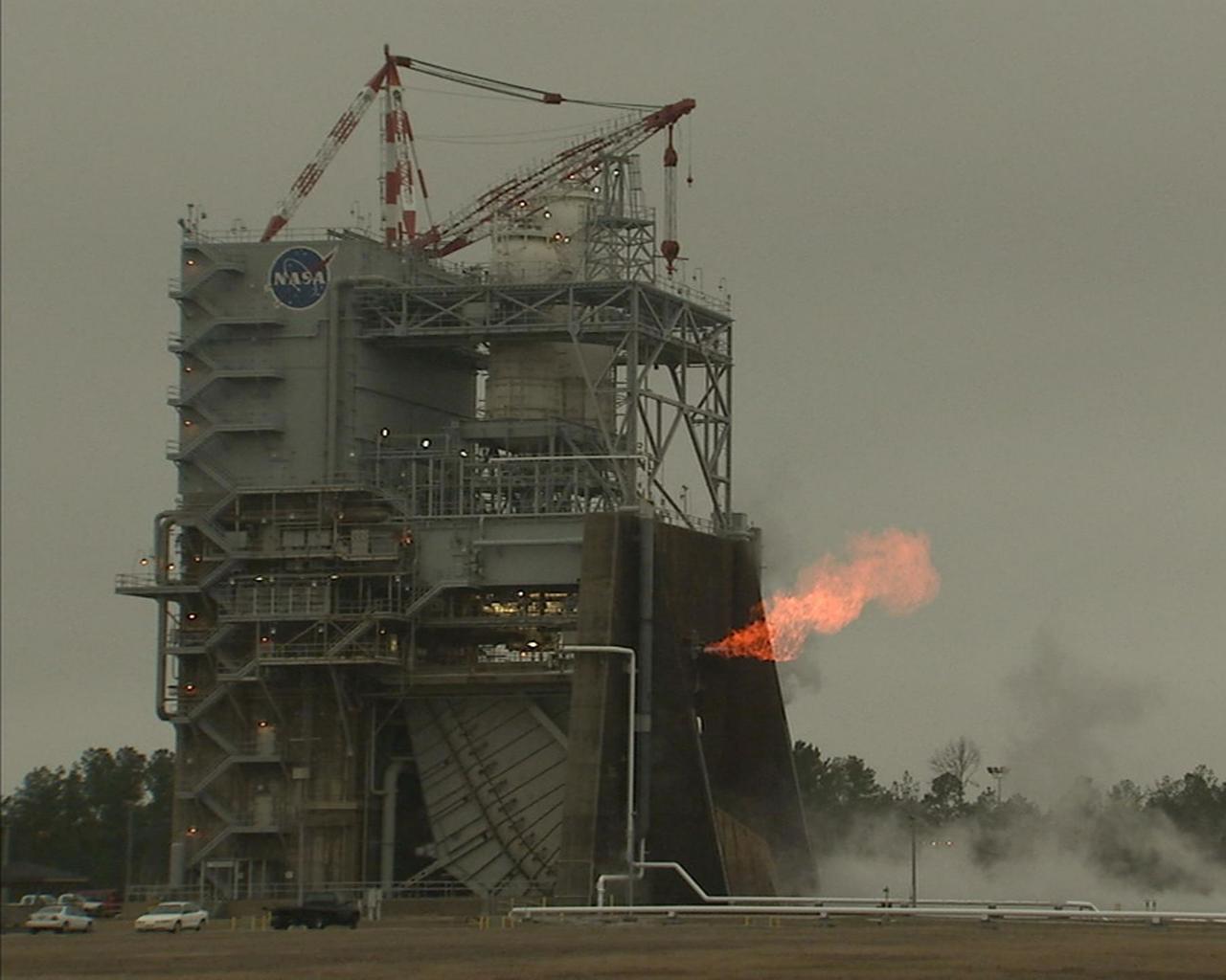 The first hot-fire test of the J-2X power pack 1A gas generator was performed Jan. 31 on the A-1 Test Stand at Stennis Space Center. Initial indications are that all test objectives were met. The test was designed as a 3.42-second helium spin start with gas generator ignition and it went the full scheduled duration. Test conductors reported a smooth start with normal shutdown and described the event as a 'good test.' The test was part of the early component testing for the new J-2X engine being built by NASA to power the Ares I and Ares V rockets that will carry humans back to the moon and on to Mars. It was performed as one in a series of 12 scheduled tests. Those tests began last November at Stennis, but the January 31 event represented the first hot-fire test. The Stennis tests are a critical step in the successful development of the J-2X engine.