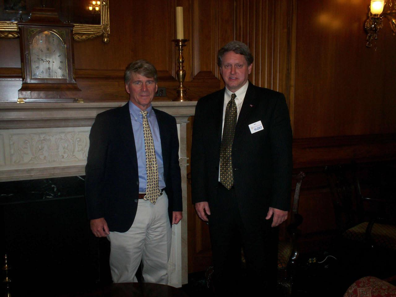 Stennis Space Center Director Gene Goldman (right) visited Washington, D.C,. last month, where he called on Louisiana and Mississippi leaders to update them on work at the rocket engine testing facility. Rep. Gene Taylor, D-Miss., was among those visited by Goldman on March 24.