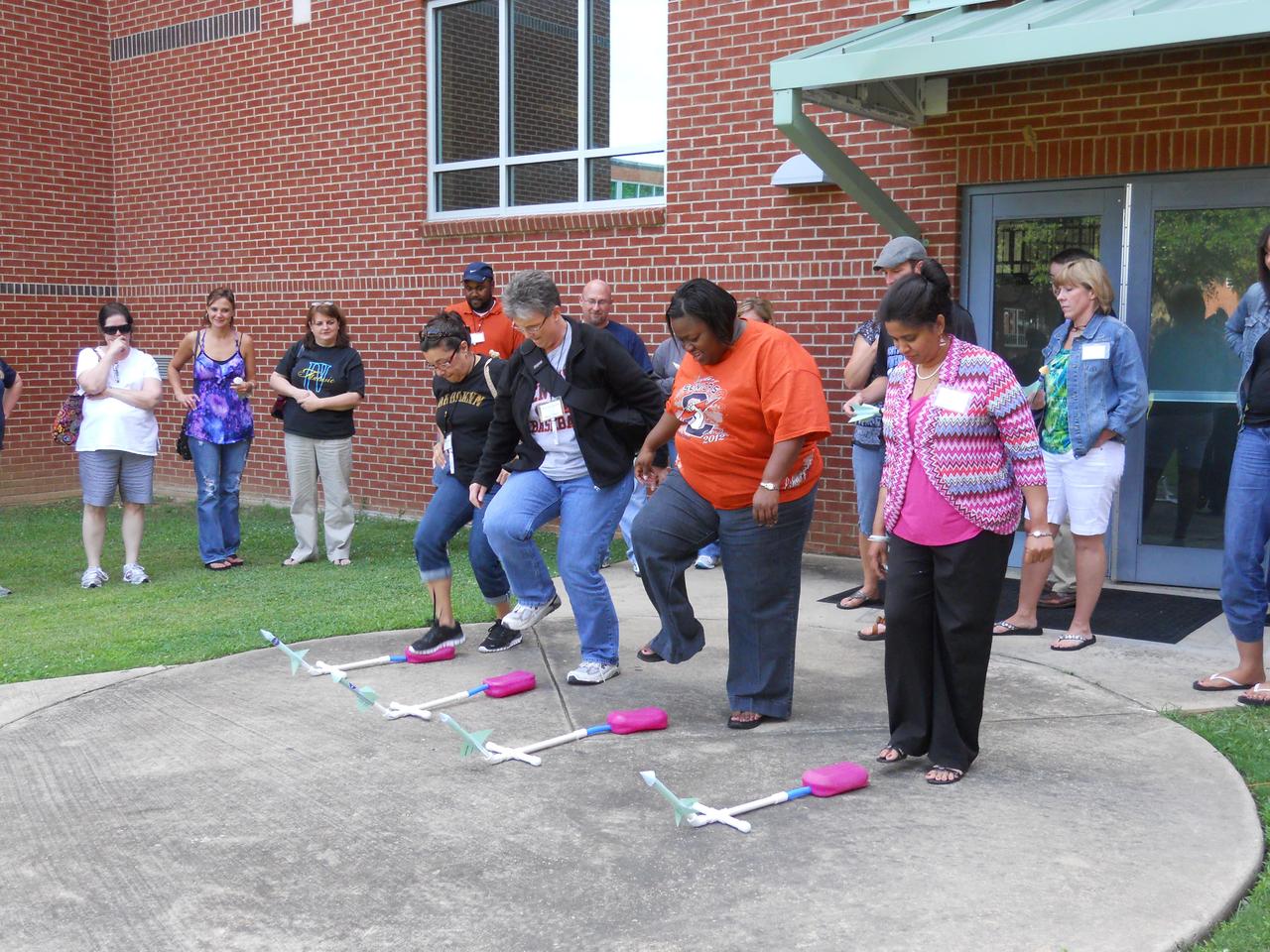 Mississippi educators participated in a variety of hands-on activities, including rocketry, robotics, and NASA's BEST (Beginning Engineering, Science, and Technology) during a pair of during a pair of professional development workshops conducted by Stennis Space Center educators in June. On June 14, Stennis educators presented workshops to 96 kindergarten-through-12th-grade science teachers and eight Jackson State University faculty, as part of JSU's Project MAST (Mississippi Academy for Science Teaching) Project. On June 21, educators presented workshops in Starkville to 43 fourth-through-eighth-grade science teachers as part of Mississippi State University's Advancing Teachers of Middle School Science initiative.