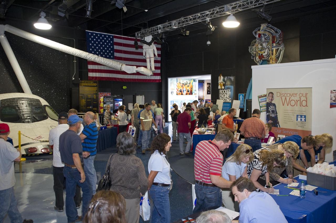 Employees at NASA's John C. Stennis Space Center participated in 2012 Safety and Health Day activities Aug. 21. Various organizations provided interactive exhibits and information on a range of safety and health issues. During large group presentations, Brad Gardner also spoke about losing part of his right arm to an industrial accident in 2003 and what it has taught him about preventing accidents. Gardner served 22 years in the U.S. Air Force and has a background in safety management.