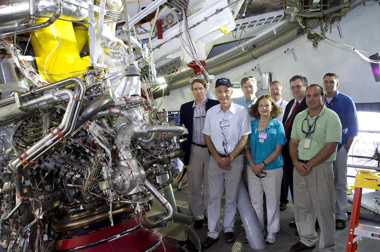 Four members of the National Research Council visited Stennis Space Center on Aug. 22, touring test stands and facilities, and holding roundtable discussions with Stennis leaders. The NRC mission is to improve government decision making and public policy, increase public understanding, and promote the acquisition and dissemination of knowledge in matters involving science, engineering, technology and health.