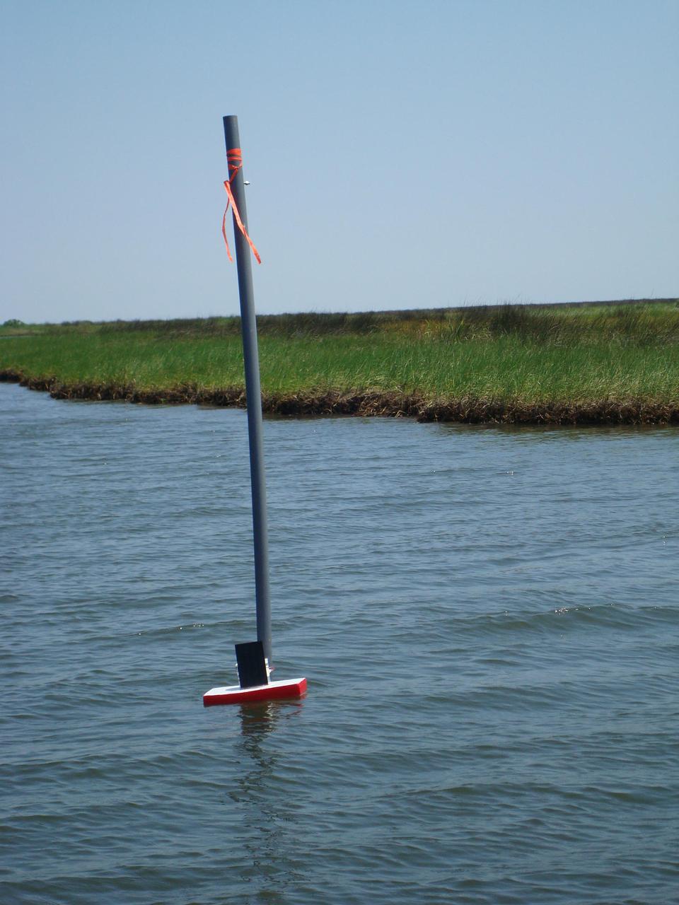Once tethered in place in Gulf Coast waters, a DRIFTER sensor device is able to transmit valuable information about water temperature and conductivity. The Applied Science and Technology Project Office at Stennis Space Center designed the DRIFTER as an inexpensive device that can be used for science projects in local schools. Two of the devices, deployed in coastal waters, survived Hurricane Isaac, continuing to transmit valuable data regarding the storm.
