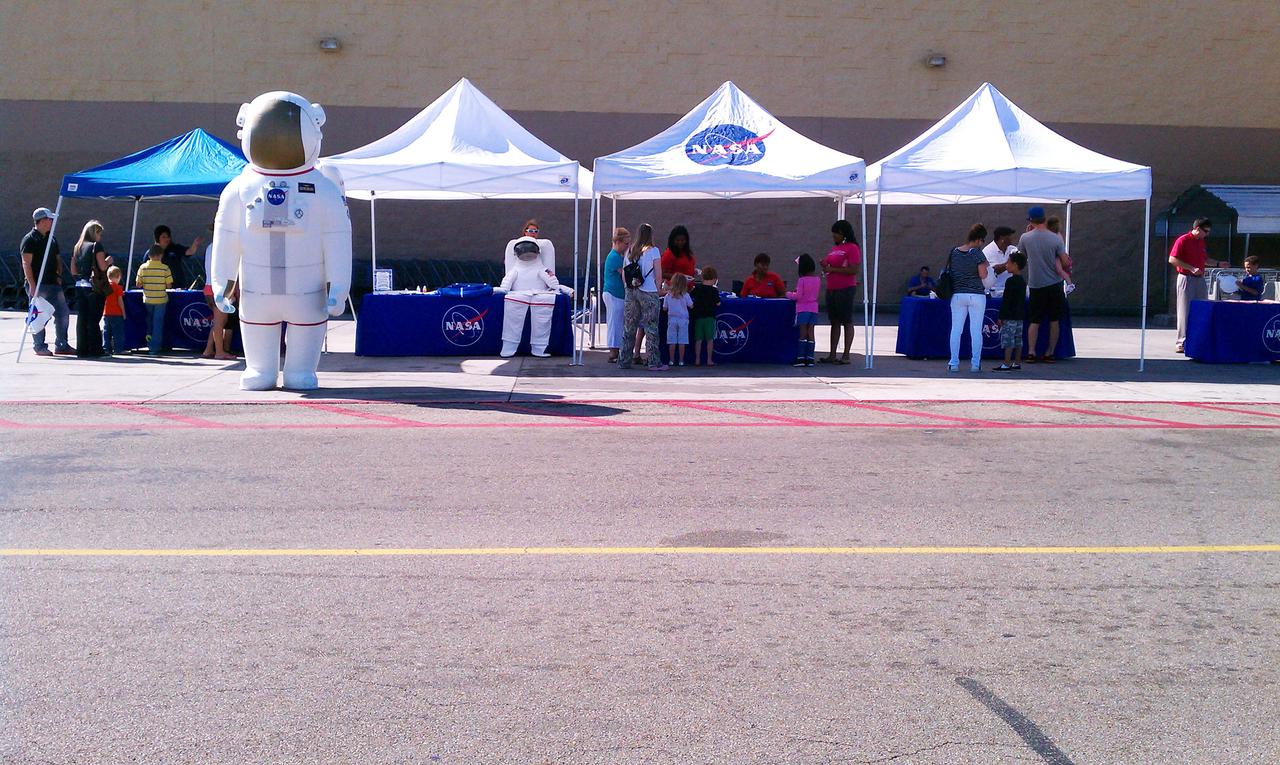 John C. Stennis Space Center hosted outreach activities at the Walmart Supercenter Store in Picayune on Nov. 3, focusing on helping area residents learn about NASA and Stennis' role in the future of space exploration. Visitors could learn about living and working in space, participate in hands-on educational activities, discover facts about the International Space Station, view images from NASA's latest rover mission to Mars and find out about rocket engine test work at Stennis Space Center.
