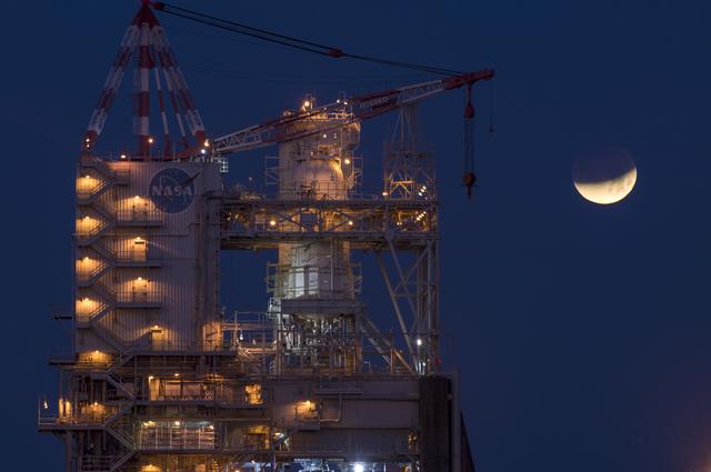 NASA image: Lunar Eclipse Over A-1 Test Stand