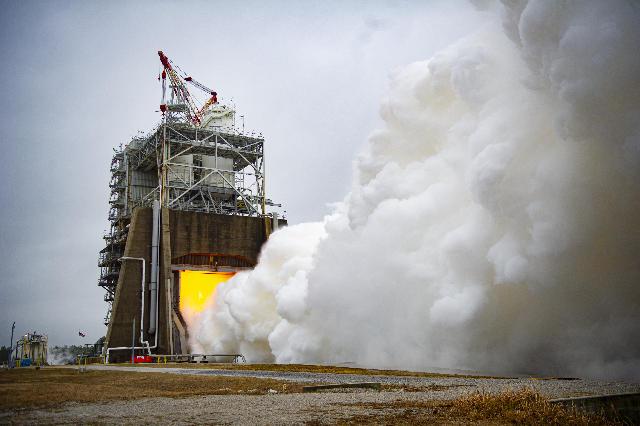 Crews exceed the 111% power level needed to lift the SLS (Space Launch System) rocket when firing the RS-25 certification engine at 113% on Jan. 23 at NASA’s Stennis Space Center.