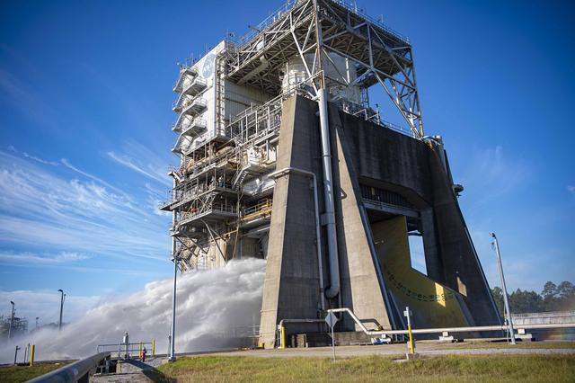 NASA image: NASA Stennis Conducts Water Flush at Fred Haise Test Stand