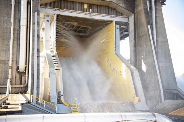 NASA image: NASA Stennis Conducts Water Flush at Fred Haise Test Stand