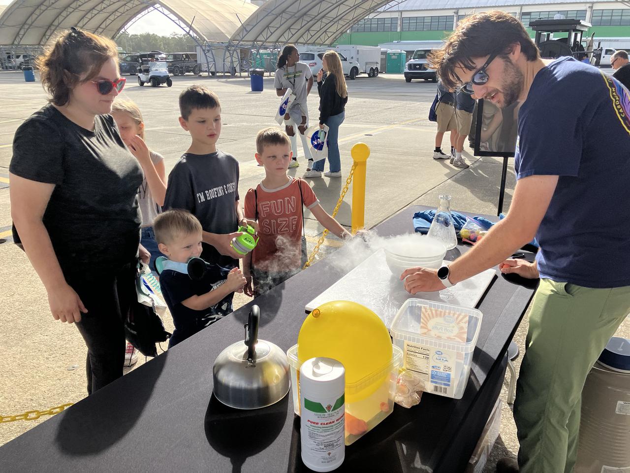 NASA Stennis representatives inspire the Artemis Generation at the NAS Pensacola Blue Angels Homecoming Air Show Nov. 1-2, following STEM engagement activities on Oct. 31. NASA’s exhibit at the air show honors the 55th anniversary of the Apollo 11 lunar landing and showcases the agency’s mission to inspire the world through discovery.