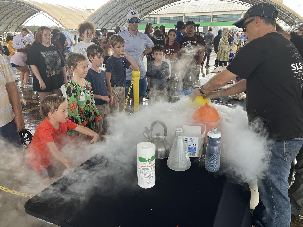 NASA Stennis representatives inspire the Artemis Generation at the NAS Pensacola Blue Angels Homecoming Air Show Nov. 1-2, following STEM engagement activities on Oct. 31. NASA’s exhibit at the air show honors the 55th anniversary of the Apollo 11 lunar landing and showcases the agency’s mission to inspire the world through discovery.