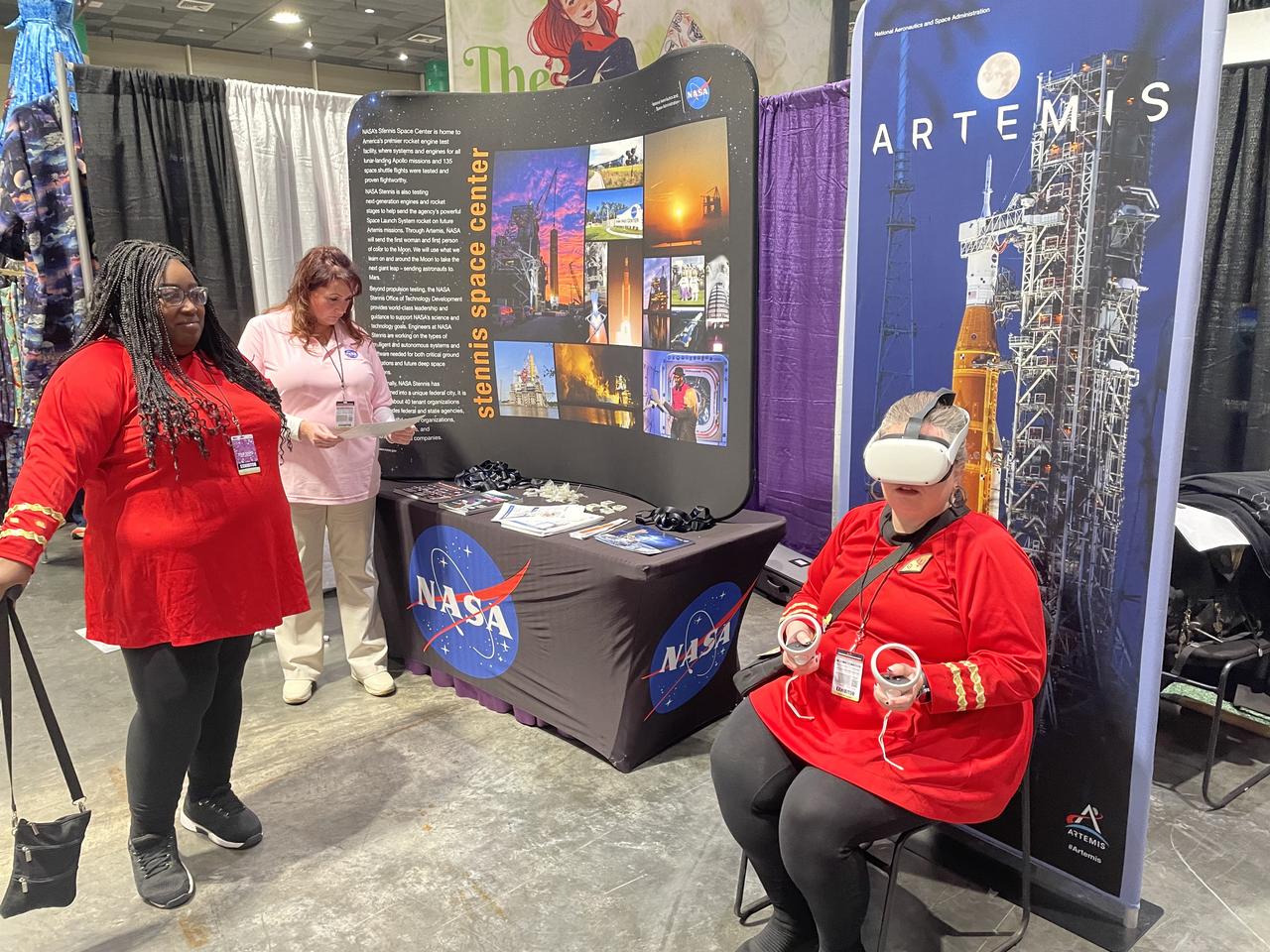 NASA reached out to inspire members of the Artemis Generation on Jan. 10-12, joining one of the largest comic con producers in the world to host an outreach booth at the 2025 FAN EXPO in New Orleans. Thousands of fans celebrating the best in pop culture such as movies, comics, and video gaming learned about NASA’s Stennis Space Center near Bay St. Louis, Mississippi, and its role to power space dreams.