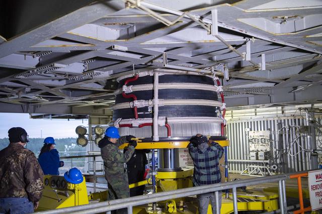 NASA image: NASA Stennis Teams Install New Production RS-25 Engine for Upcoming Hot Fire