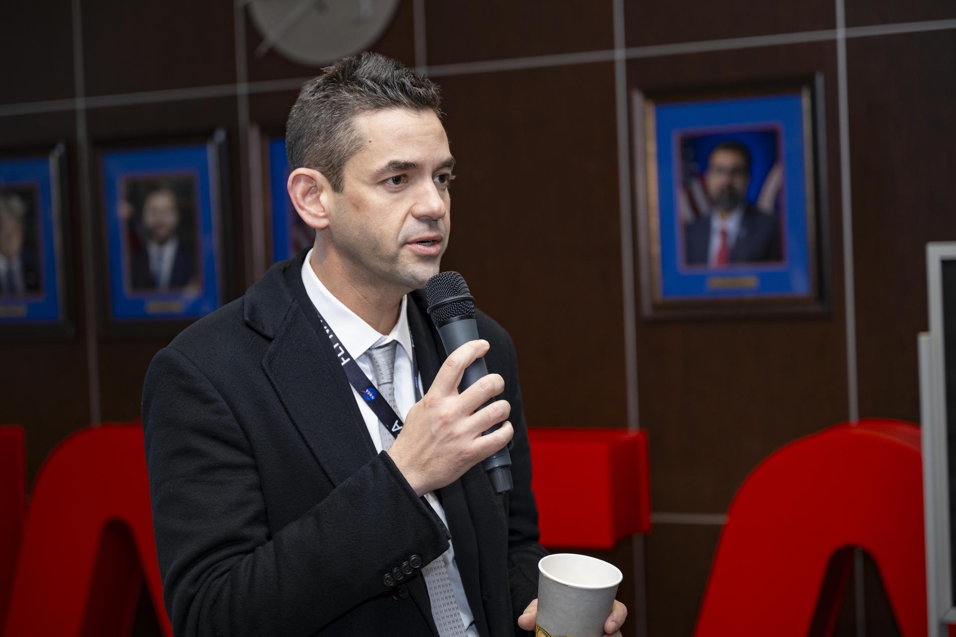 NASA Administrator Jared Isaacman speaks with NASA employees during his visit to NASA’s Stennis Space Center near Bay St. Louis, Mississippi, on Jan. 15, 2026. Isaacman, NASA’s 15th administrator, began visiting the agency’s centers after his appointment on Dec. 17, 2025.