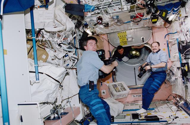 NASA image: Krikalev films Usachev in Node 1