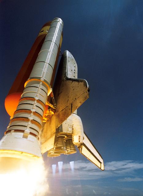 NASA image: The orbiter Discovery ascent after launch for STS-121