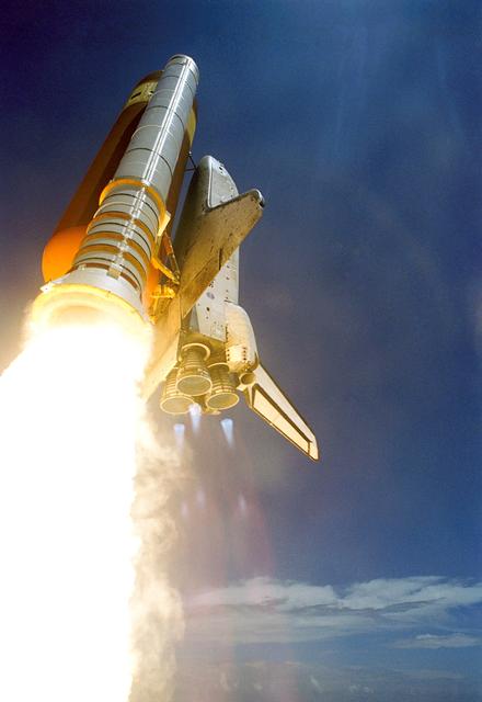 NASA image: The orbiter Discovery ascent after launch for STS-121