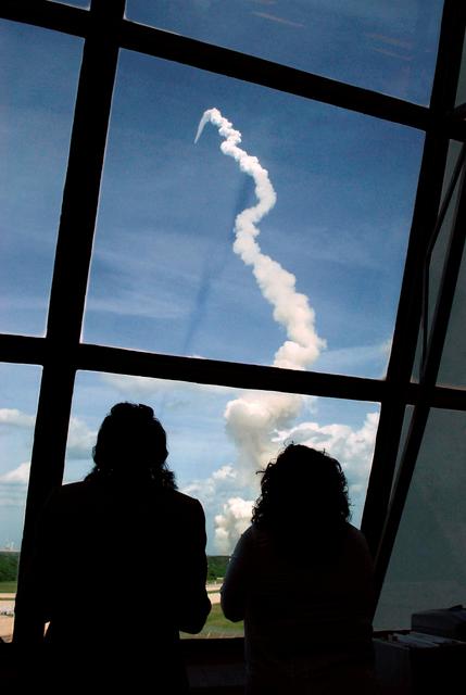 NASA image: Personnel watch STS-122 Launch