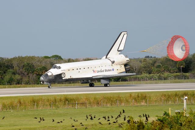 NASA image: 200802200002HQ  Space Shuttle Atlantis (STS-122) Lands