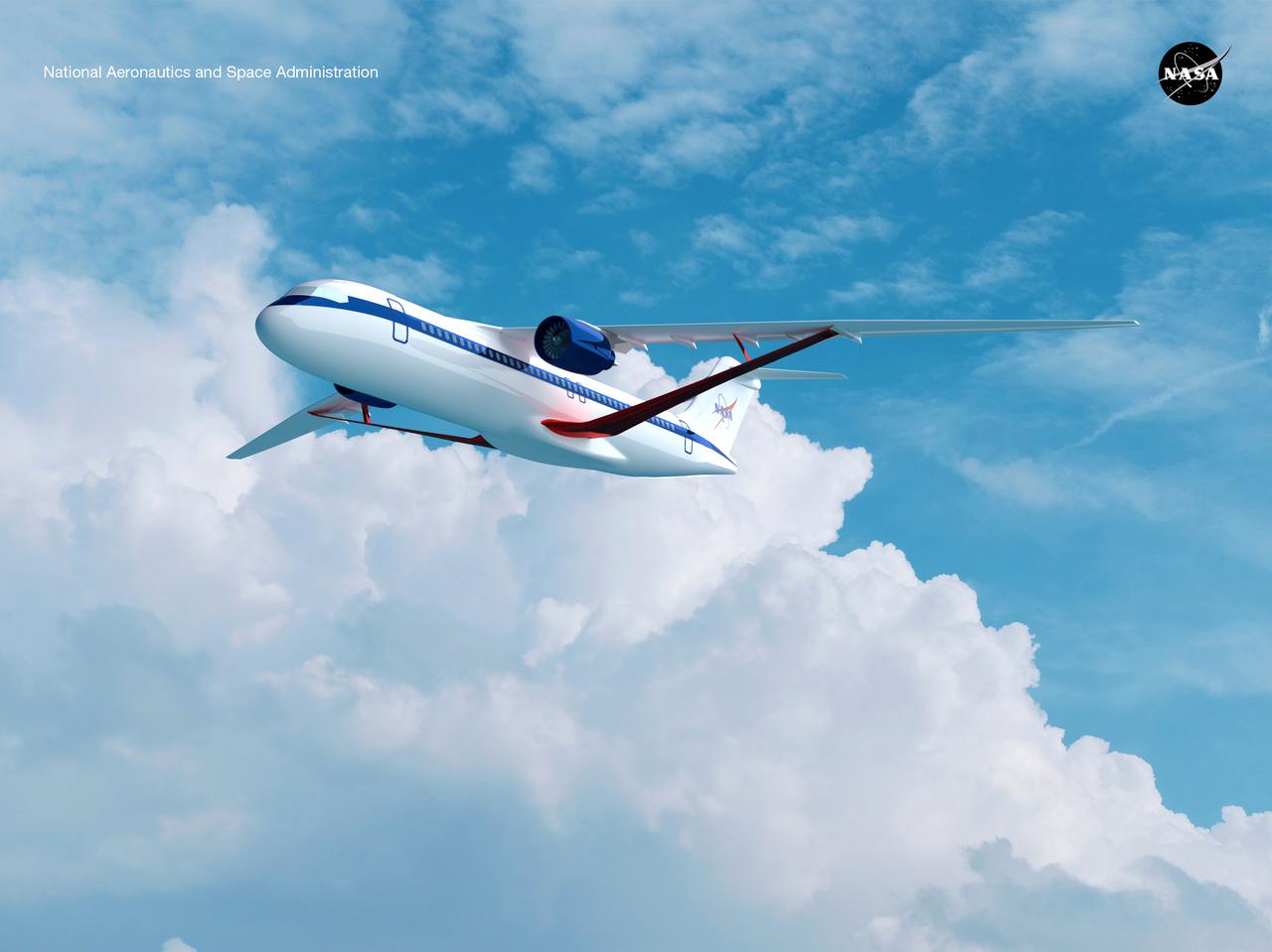 Notice anything different about the wings on this airliner? This conceptual truss-braced wing narrowbody is an aircraft with a 170ft span folding wing. By utilizing trusses, the aircraft can have longer, thinner wings with greater aspect ratios. This, in turn, translates into less drag and 5-10% less fuel burned.  The Transonic Truss-Braced Wing aircraft originated from a joint effort by NASA and Boeing to develop subsonic commercial transport concepts – meeting NASA-defined metrics in terms of reduced noise, emissions, and fuel consumption. The design is currently undergoing wind tunnel testing and other studies by NASA researchers.