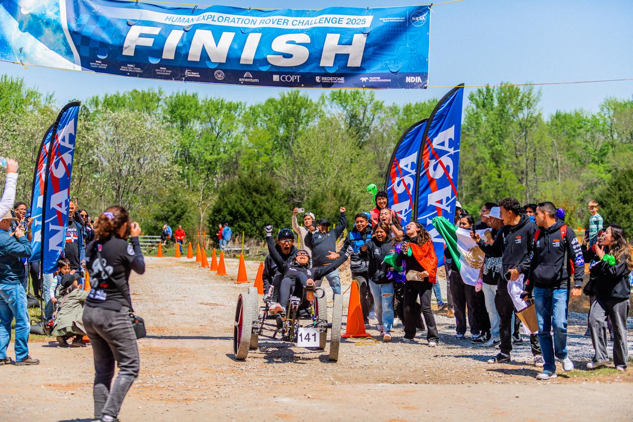 More than 500 students with 75 teams from around the world participated in the 31st year of NASA’s Human Exploration Rover Challenge (HERC) on April 11 and April 12, 2025, near NASA’s Marshall Space Flight Center in Huntsville, Alabama. Participating teams represented 35 colleges and universities, 38 high schools, and two middle schools from 20 states, Puerto Rico, and 16 other nations. NASA expanded the 2025 challenge to include a remote-control division - named Remote-Operated Vehicular Research - and invited middle school students to participate. Teams were awarded points based on navigating a half-mile obstacle course, conducting mission-specific task challenges, and completing multiple safety and design reviews with NASA engineers.
