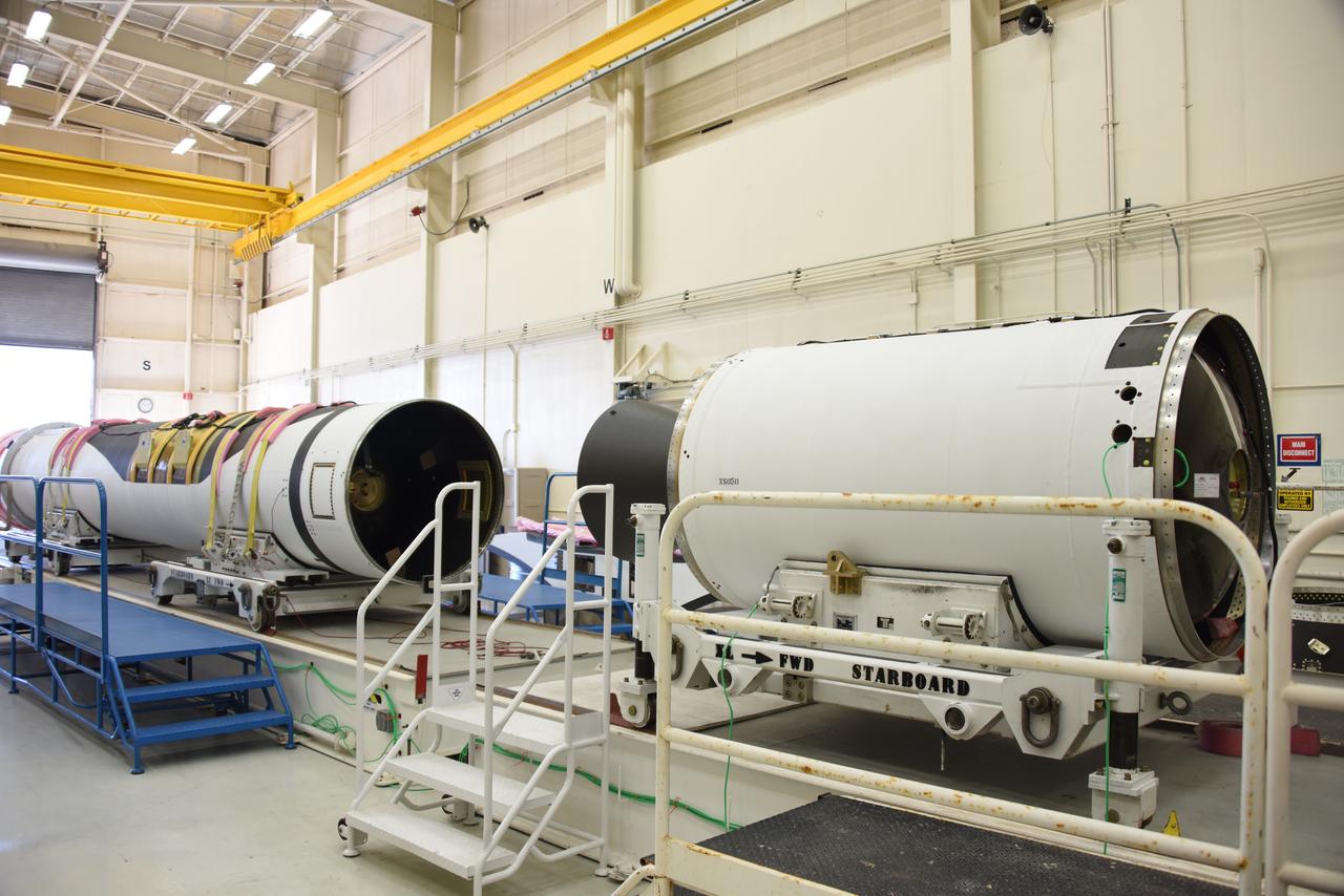 Inside Building 1555 at Vandenberg Air Force Base in California, technicians and engineers offload the first stage motor for the Orbital ATK Pegasus XL rocket which will launch eight NASA Cyclone Global Navigation Satellite System, or CYGNSS, spacecraft. When preparations are completed at Vandenberg, the rocket, with CYGNSS in its payload fairing, will be attached to the Orbital ATK L-1011 carrier aircraft and transported to NASA’s Kennedy Space Center in Florida. On Dec. 12, 2016, the carrier aircraft is scheduled to take off from the Skid Strip at Cape Canaveral Air Force Station and CYGNSS will launch on the Pegasus XL rocket with the L-1011 flying off shore. CYGNSS will make frequent and accurate measurements of ocean surface winds throughout the life cycle of tropical storms and hurricanes. The data that CYGNSS provides will enable scientists to probe key air-sea interaction processes that take place near the core of storms, which are rapidly changing and play a critical role in the beginning and intensification of hurricanes.