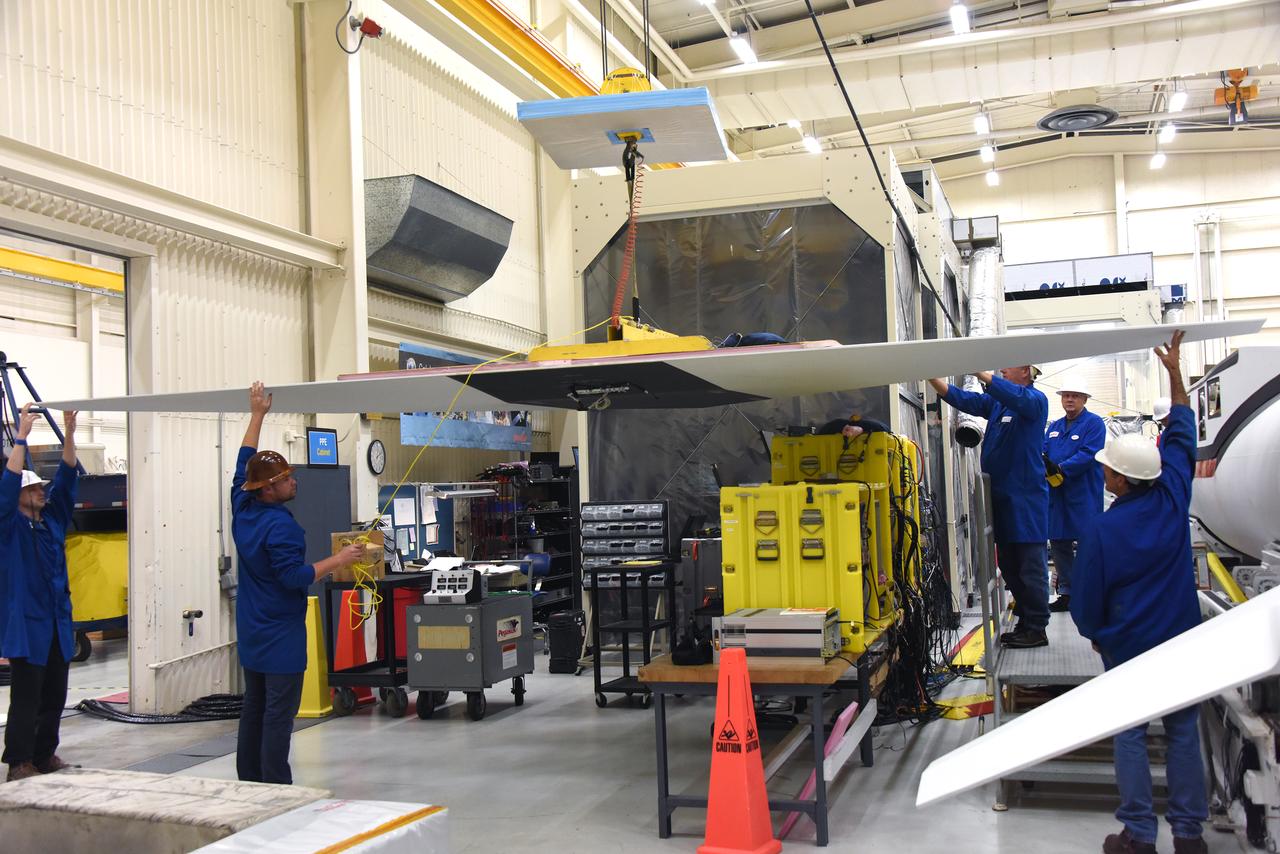 Inside Building 1555 at Vandenberg Air Force Base in California, technicians and engineers perform final wing installations on the Orbital ATK Pegasus XL rocket which will launch eight NASA Cyclone Global Navigation Satellite System, or CYGNSS, spacecraft. When preparations are completed at Vandenberg, the rocket, with CYGNSS in its payload fairing, will be attached to the Orbital ATK L-1011 carrier aircraft and transported to NASA’s Kennedy Space Center in Florida. On Dec. 12, 2016, the carrier aircraft is scheduled to take off from the Skid Strip at Cape Canaveral Air Force Station and CYGNSS will launch on the Pegasus XL rocket with the L-1011 flying off shore. CYGNSS will make frequent and accurate measurements of ocean surface winds throughout the life cycle of tropical storms and hurricanes. The data that CYGNSS provides will enable scientists to probe key air-sea interaction processes that take place near the core of storms, which are rapidly changing and play a critical role in the beginning and intensification of hurricanes.