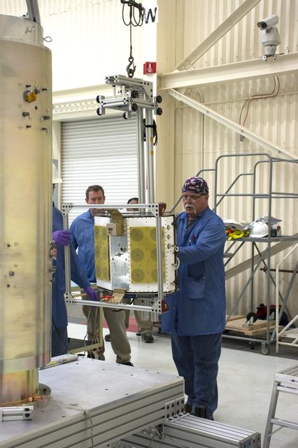 NASA image: Pegasus XL CYGNSS Microsats Installation on Deployment Module