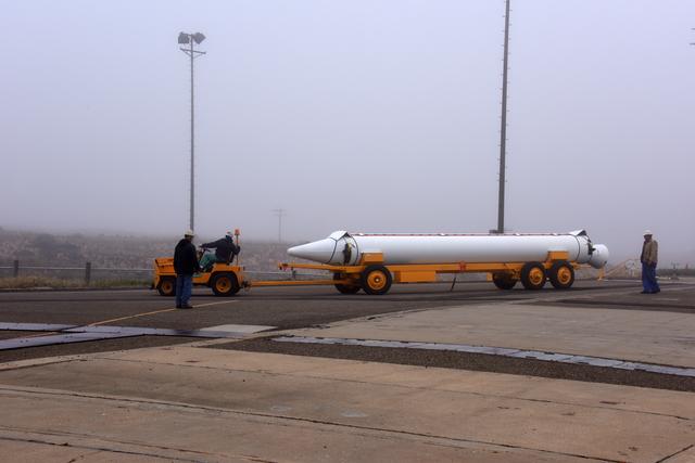 NASA image: Delta II JPSS-1 SRM Installation onto Booster