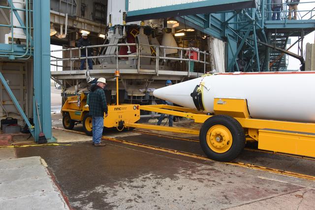 NASA image: Delta II JPSS-1 SRM Installation onto Booster