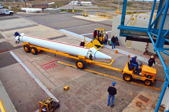 NASA image: Delta II JPSS-1 SRM Installation onto Booster