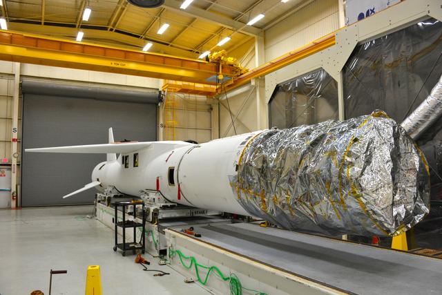 NASA image: Pegasus ICON Lift onto Assembly Integration Trailer (AIT)