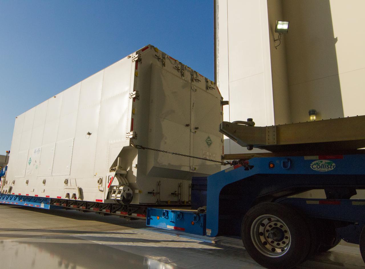The Joint Polar Satellite System-1, or JPSS-1, arrives at the Astrotech Processing Facility at Vandenberg Air Force Base in California. JPSS is the first in a series four next-generation environmental satellites in a collaborative program between the National Oceanic and Atmospheric Administration (NOAA) and NASA. The satellite is scheduled to liftoff Nov. 10, 2017 atop a United Launch Alliance Delta II rocket.