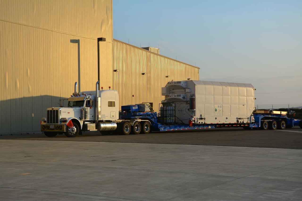 The Joint Polar Satellite System-1, or JPSS-1, arrives at the Astrotech Processing Facility at Vandenberg Air Force Base in California. JPSS is the first in a series four next-generation environmental satellites in a collaborative program between the National Oceanic and Atmospheric Administration (NOAA) and NASA. The satellite is scheduled to liftoff later this year atop a United Launch Alliance Delta II rocket.