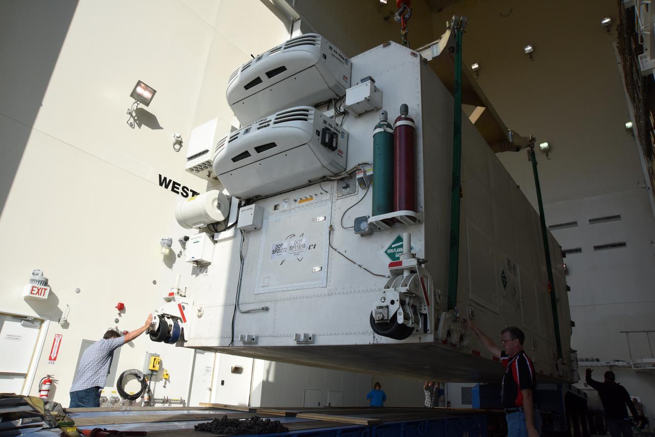 The Joint Polar Satellite System-1, or JPSS-1, arrives at the Astrotech Processing Facility at Vandenberg Air Force Base in California. JPSS is the first in a series four next-generation environmental satellites in a collaborative program between the National Oceanic and Atmospheric Administration (NOAA) and NASA. The satellite is scheduled to liftoff Nov. 10, 2017 atop a United Launch Alliance Delta II rocket.