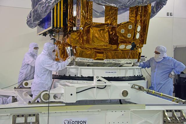 NASA image: JPSS-1 Spacecraft Mate to Payload Attach Fittings