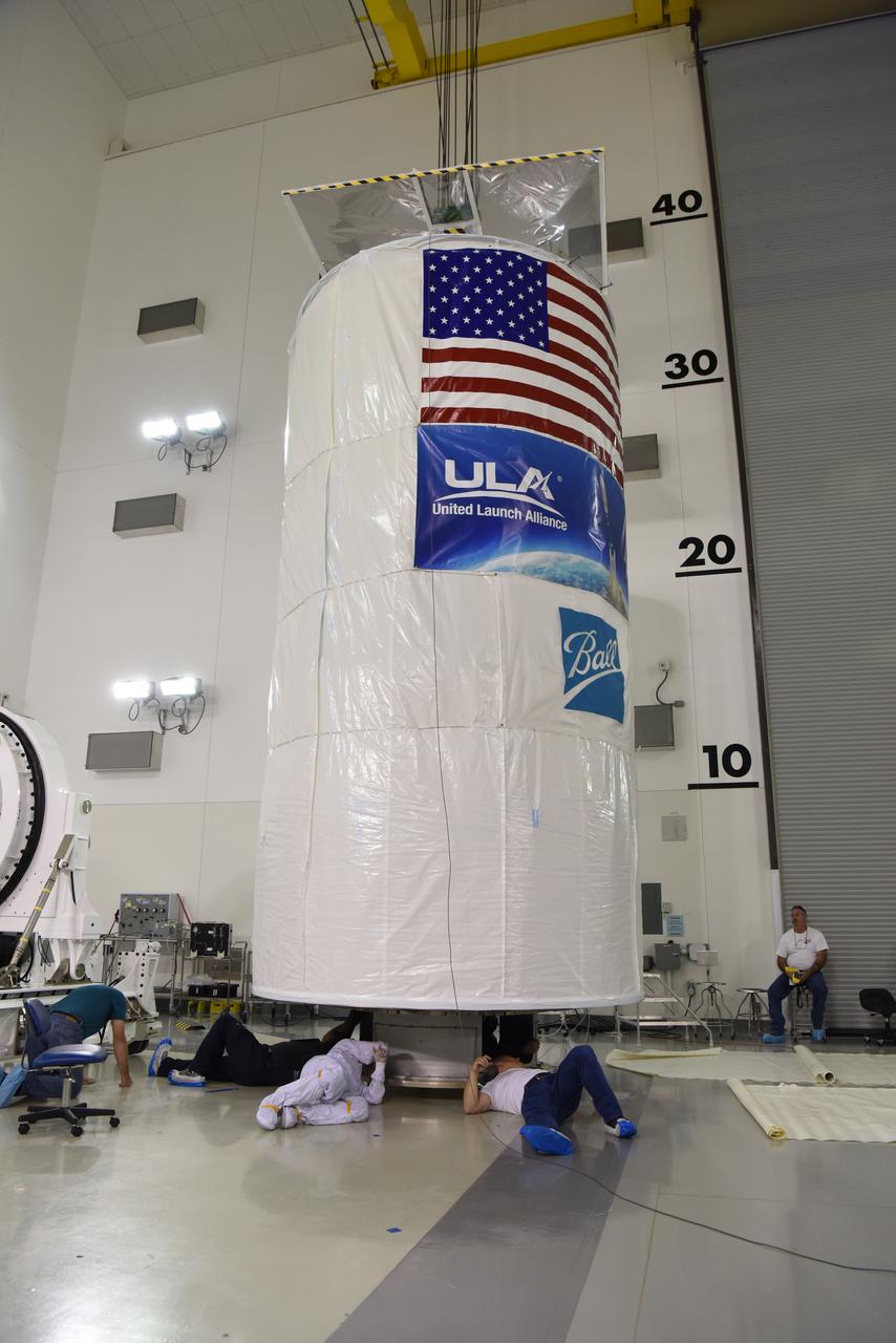In the Astrotech Processing Facility at Vandenberg Air Force Base in California, the Joint Polar Satellite System-1, or JPSS-1, spacecraft is prepared for departure in a protective container to Space Launch Complex 2. At the pad, JPSS-1 will be lifted for mating atop a United Launch Alliance Delta II rocket. Built by Ball Aerospace and Technologies Corp. of Boulder, Colorado, JPSS is the first in a series four next-generation environmental satellites in a collaborative program between the NOAA and NASA. Liftoff is scheduled to take place from Vandenberg's Space Launch Complex 2.