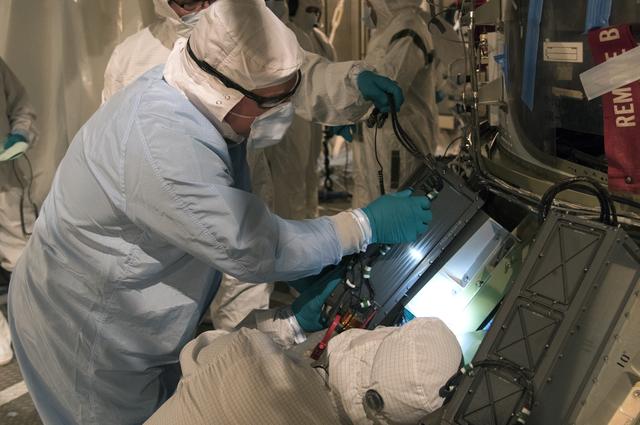 NASA image: JPSS-1 P-Pod Installation