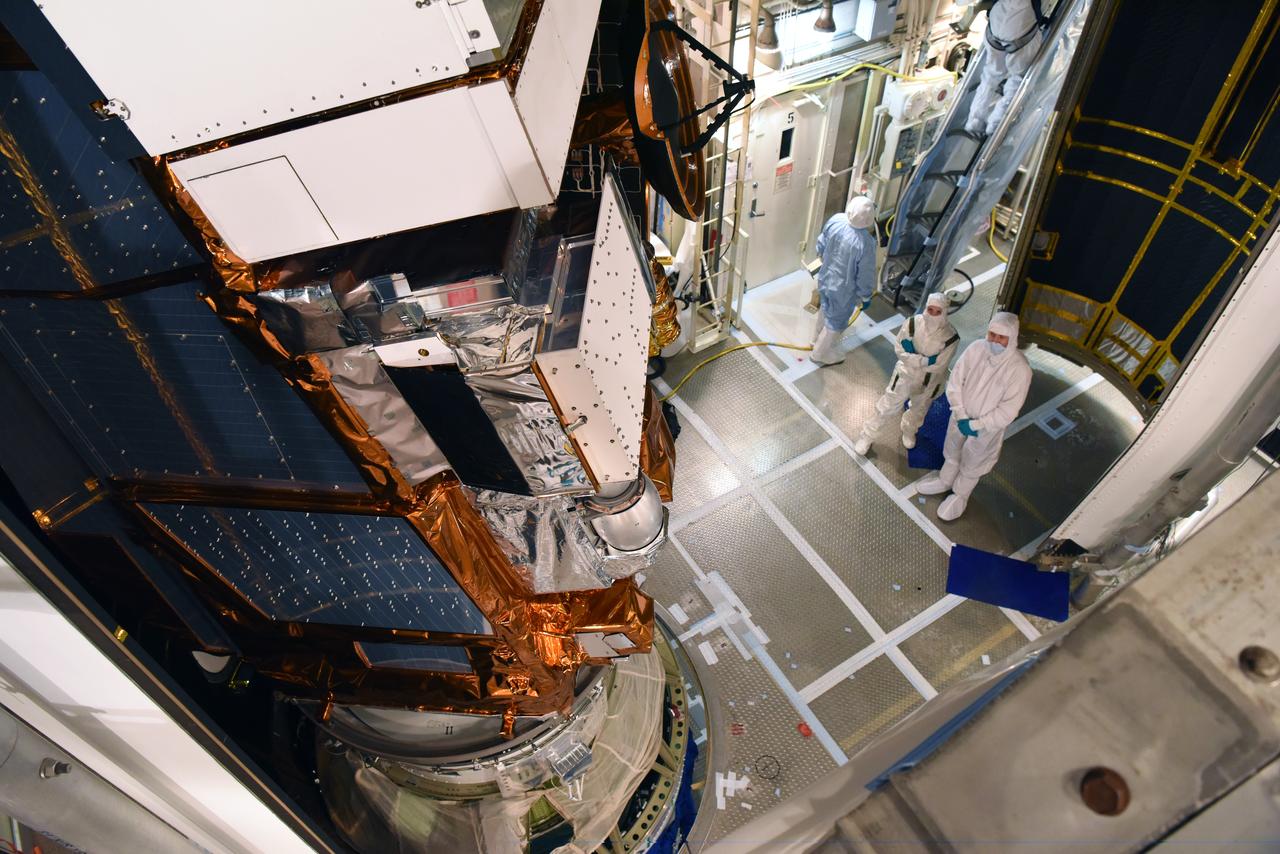At Vandenberg Air Force Base in California, the payload fairing is installed encapsulating the Joint Polar Satellite System-1, or JPSS-1, spacecraft atop a United Launch Alliance Delta II rocket at Space Launch Complex 2. Built by Ball Aerospace and Technologies Corp. of Boulder, Colorado, JPSS is the first in a series four next-generation environmental satellites in a collaborative program between the NOAA and NASA. Liftoff is scheduled to take place from Vandenberg's Space Launch Complex 2 at 1:47 a.m. PST (4:47 a.m. EST), on Nov. 14, 2017.