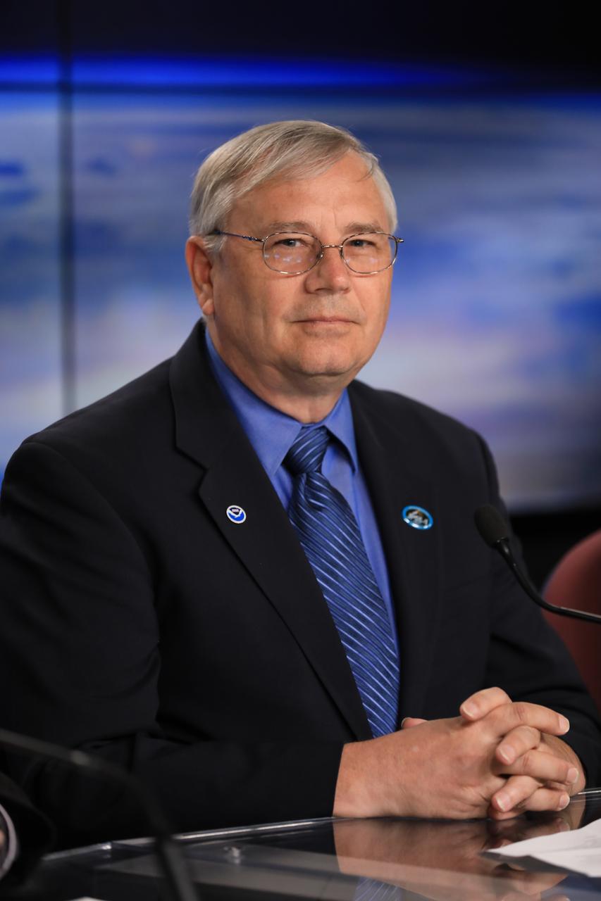 At Vandenberg Air Force Base in California, Greg Mandt, director of the NOAA Joint Polar Satellite System Program, speaks to members of the media at a prelaunch news conference for the Joint Polar Satellite System-1, or JPSS-1. Built by Ball Aerospace and Technologies Corp. of Boulder, Colorado, JPSS is the first in a series four next-generation environmental satellites in a collaborative program between the NOAA and NASA. Liftoff atop a United Launch Alliance Delta II rocket is scheduled to take place from Vandenberg's Space Launch Complex 2 at 1:47 a.m. PST (4:47 a.m. EST), on Nov. 14, 2017.