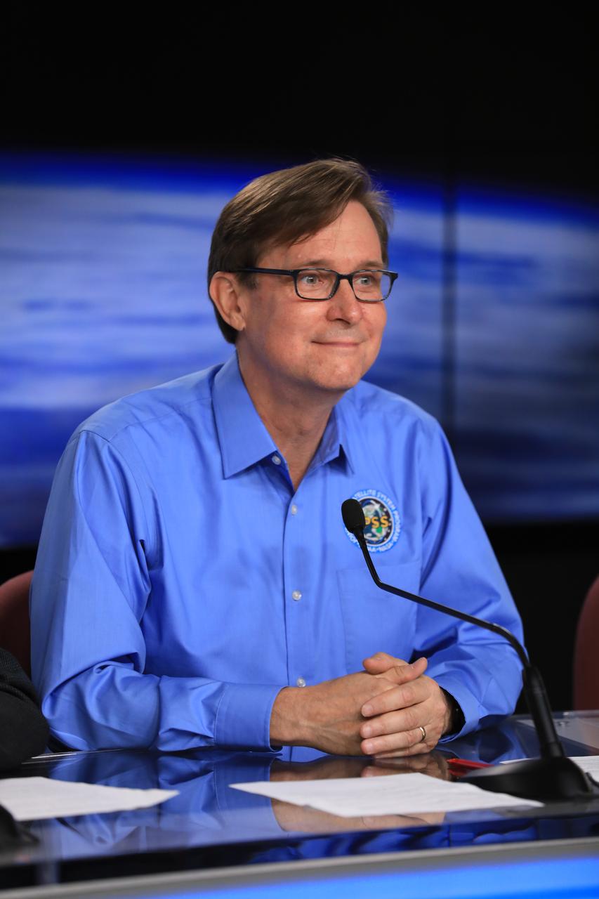 At Vandenberg Air Force Base in California, James Gleason, NASA senior project scientist for the Joint Polar Satellite System, speaks to members of the media during a briefing focused on research planned for the Joint Polar Satellite System-1, or JPSS-1. Built by Ball Aerospace and Technologies Corp. of Boulder, Colorado, JPSS is the first in a series four next-generation environmental satellites in a collaborative program between the NOAA and NASA. Liftoff atop a United Launch Alliance Delta II rocket is scheduled to take place from Vandenberg's Space Launch Complex 2 at 1:47 a.m. PST (4:47 a.m. EST), on Nov. 14, 2017.